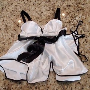 Beautiful babydoll with matching thing underwear